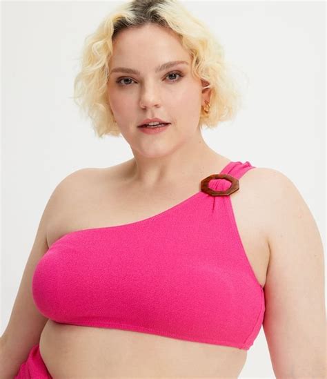 Biquíni Top Ombro Só Detalhe Fivela na Alça Curve Plus Size Rosa