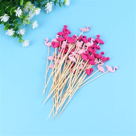 200 Pcs Rote Flamingo Picks Handgemachte Vorspeisen Sticks Lebensmittel