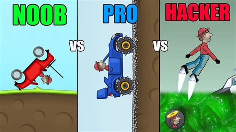 Hill Climb Racing 1 Noob Vs Pro Vs Hacker Youtube