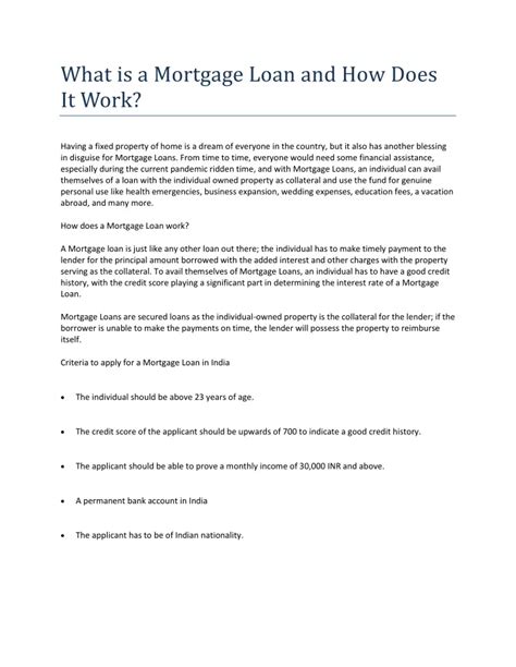 Ppt What Is A Mortgage Loan And How Does It Work Converted Powerpoint Presentation Id 10468521