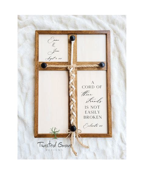 A Cord Of Three Strands Unity Ceremony Braided Cord Cross Sign With