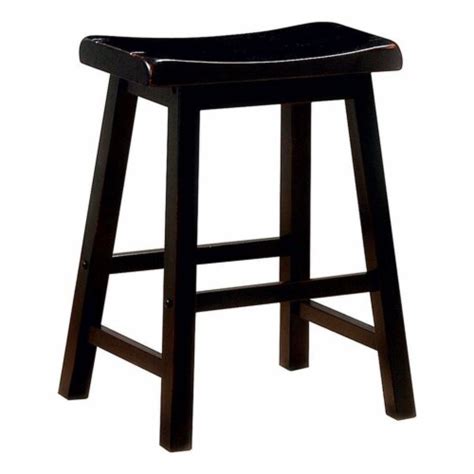 Bowery Hill Wooden Backless Counter Stool In Black Set Of