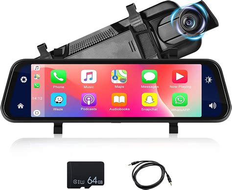 Amazon CAMECHO Mirror Dash Cam Wireless CarPlay Android Auto 9