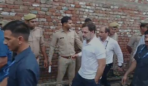 Rahul Gandhi Meets Hathras Stampede Victims Families Telangana Today