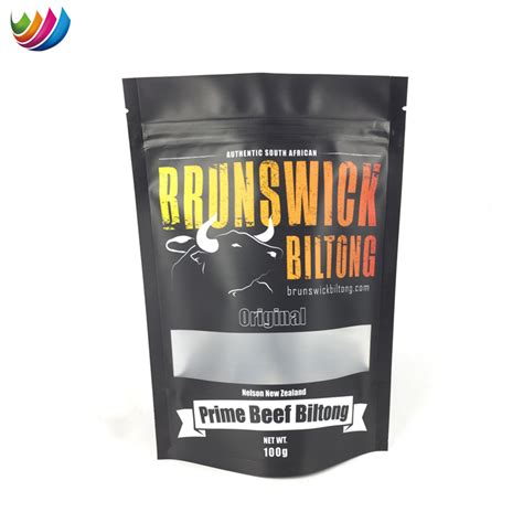 Custom Printing Mylar Foil Stand Up Pouch Dried Meat Biltong Food