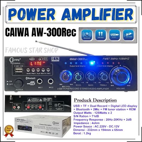 Jual Power Amplifier Bluetooth Caiwa Aw Rec Karaoke Stereo Mp