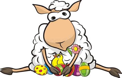 Surprised Sheep Happy Easter Stock Vector Illustration Of Drawing