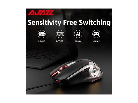 AJAZZ AJ120 USB Wired Gaming Mouse Backlit 6 buttons 8000 DPI Macro ...