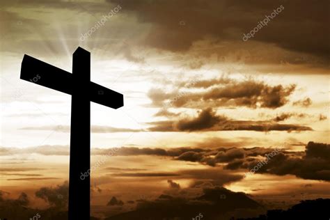 Wooden Christian Cross At Sunset Stock Photo Leolintang 103423178