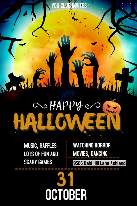 Plantilla De Club De Halloween Carteles De Eventos Postermywall