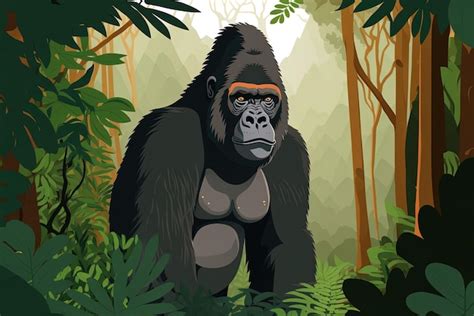 Premium AI Image | Photograph of a mountain gorilla in its natural ...