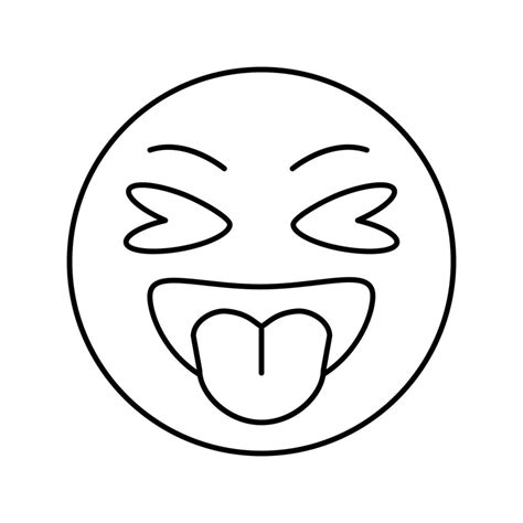 tongue emoji line icon vector illustration 19524803 Vector Art at Vecteezy