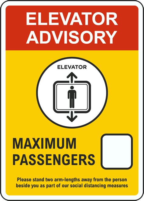 Elevator Advisory Maximum Passengers Sign — D6188 By