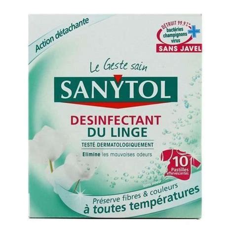 LOT DE 12 SANYTOL Désinfectant du Linge 10 Tablettes Cdiscount