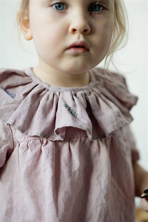 Baby Pink Ruffle Linen Collar Linen Collar For Kids Branch Etsy
