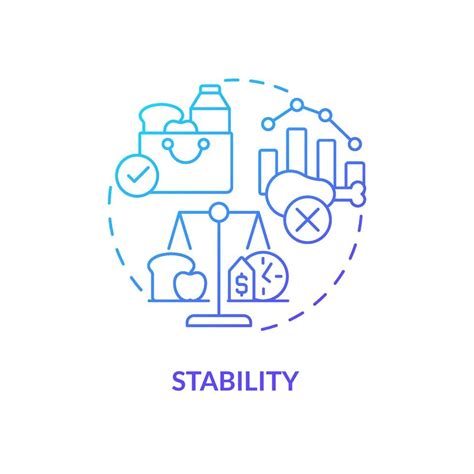 icône de concept de gradient bleu de stabilité disponibilité constante