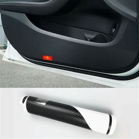 Car Door Anti Kick Pad Protection Film Carbon Fiber Style Stickers For