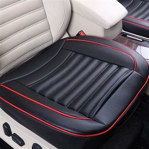 Universal Full Surround Black Pu Leather Buckwheat Shell Car Front Seat Cover Protector Cushion