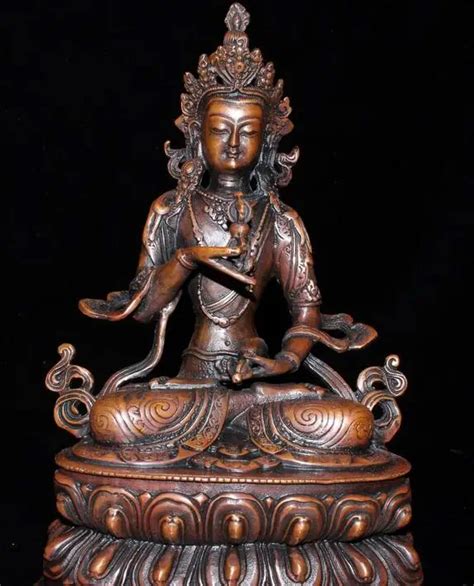 Tibet Templo Antigo Cole O Bronze Esculpida M O Vajrasattva Est Tua