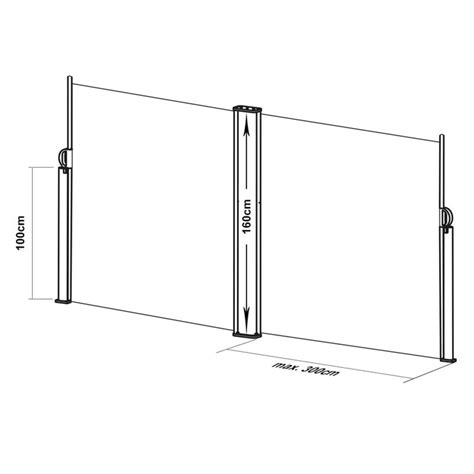 Bari Doppio Double Sided Awning X M Aluminium Anthracite M