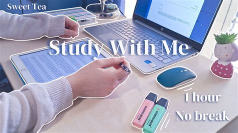 Hr Study With Me No Break Rain Sounds No Music Ipad Youtube