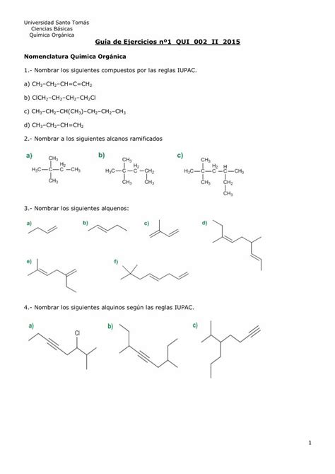 PDF Guía Ejercicios Nomenclatura Orgánica 1 DOKUMEN TIPS