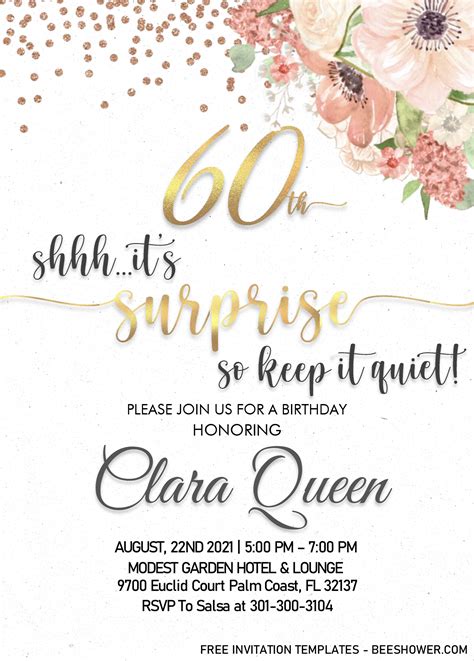 60th Birthday Invitation Template Cheers To 60 Years Ubicaciondepersonascdmxgobmx