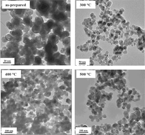 Tem Images Showing The Morphology Of Zno Nanopowder At Various