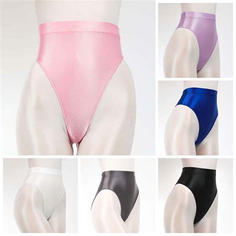 Womens Glossy Wet Look Panties Thong G String High Waist Underwear Lingerie EBay
