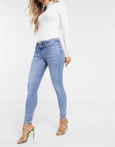 River Island Molly Skinny Jeans In Mid Wash Blue Asos