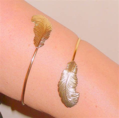 Double Leaves Arm Cuff Handmade Upper Arm Band Made Of Gold Etsy