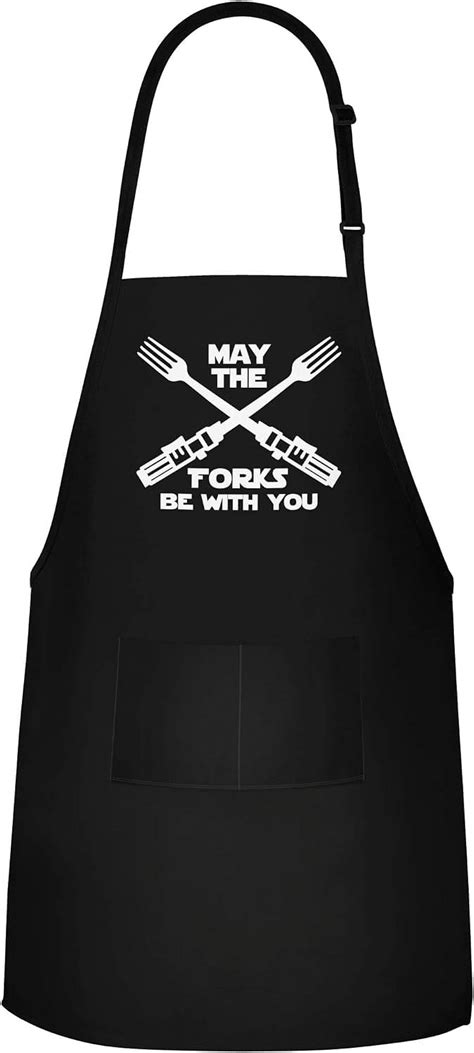 Funny Apron May The Forks Be With You Novelty Funny Cooking Apron