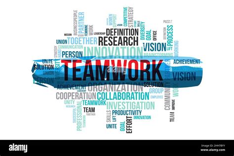 Teamwork Word Cloud Template Business Concept Vector Background Stock