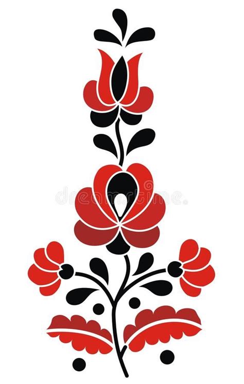 Little Hungarian Folk Motif Stock Vector Illustration Of Embroidery