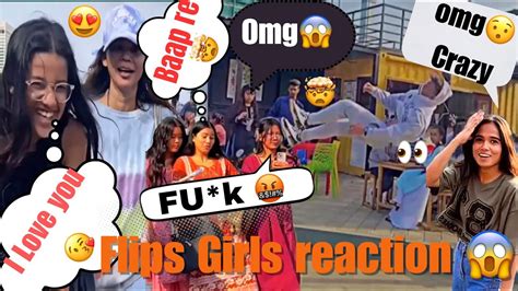 😍new Flips Girls Reaction🤯flips Public Reaction😱crazy Flips Reaction