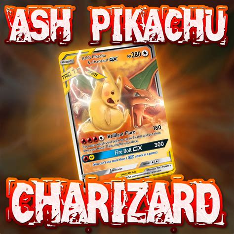 Jual Kartu Pokemon Tcg Hologram English Version Ash S Pikachu Charizard