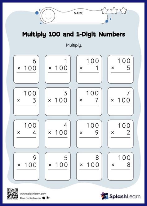 Multiply 100 And 1 Digit Numbers Vertical Multiplication Math