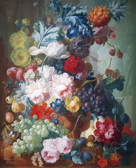 Fruit Flowers In A Terracotta Vase By Jan Van Os 1777 8 National