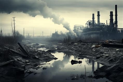 Premium Photo | Illustration of Heavy industry pollution Generative ai