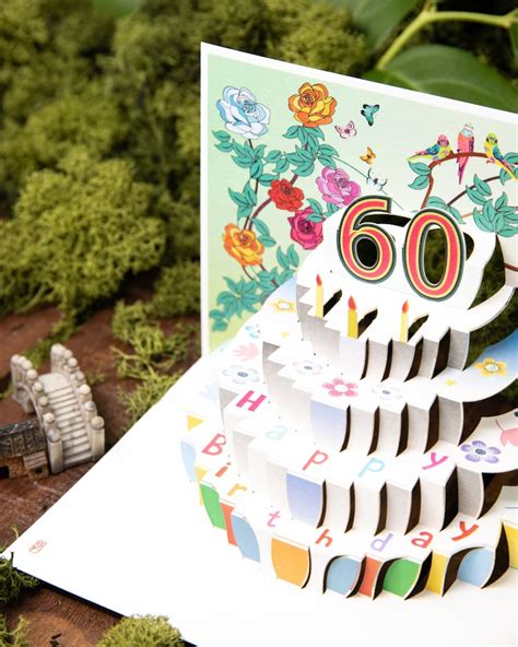 60th Birthday Card Laser Cut Pop Up 60th Birthday Milestone Etsy