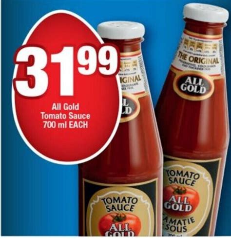 All Gold Tomato Sauce Ml Each Offer At Ok Foods