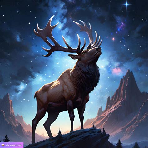 Giant Elk underneath the Starry Night Sky by Sostitanic1912 on DeviantArt