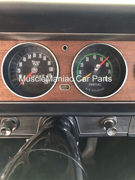 1965 Gto Real Wood Dash Insert With Air Waluminum Backer Plate