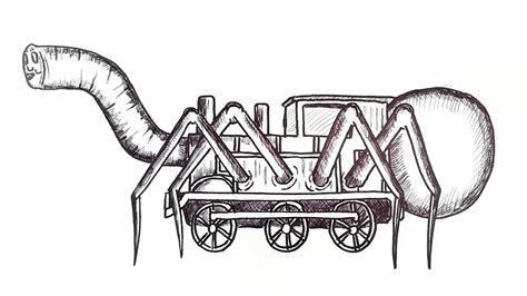 How To Draw A Thomas Train Spider Sketch Drawing Youtube