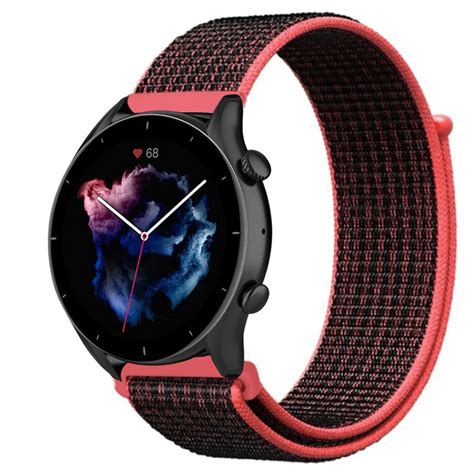 Correa Nylon Amazfit Gtr Pro Negro Rojo Correasmartwatch Es