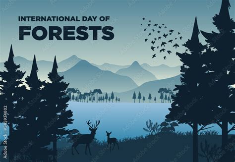 International Day of Forests, 21 March, vector art illustration, International Day of Forests ...