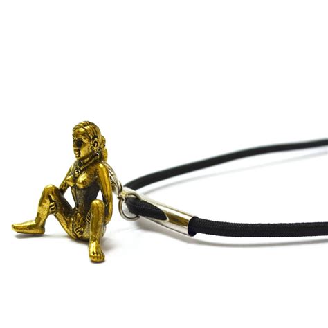 Thai Brass Phallic Phallus Naked Nude Lady Sitting Buddhist Blessing Gift Amulet Amulets