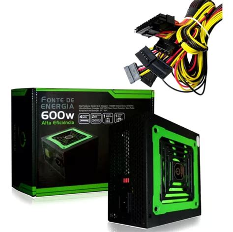 Fonte 600w Atx Para Pc Gamer Bivolt 12v One Power Parcelamento Sem Juros