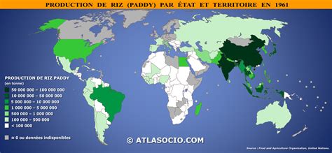 Carte Du Monde Production De Riz Par Tat Atlasocio 59200 The Best