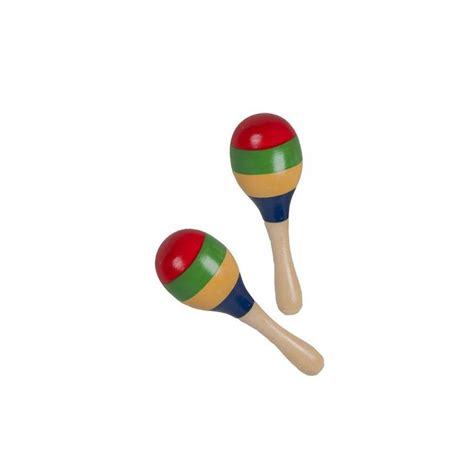 Maracas Wood 2pc Egg Shaker With Handle Large 19cm